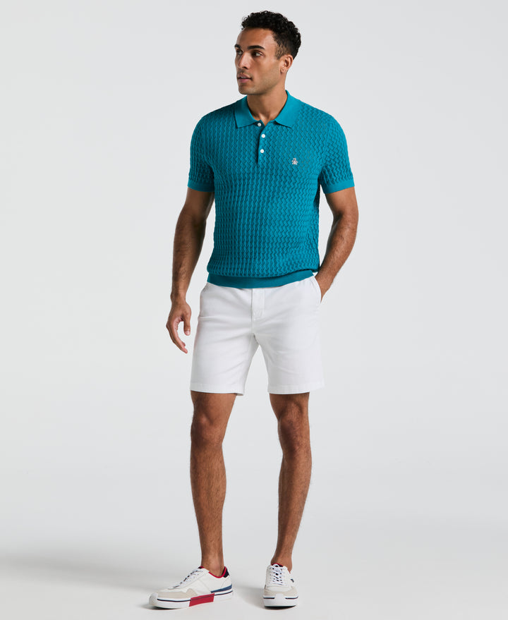 Drop Needle Textured Sweater Polo (Exotic Plume) 