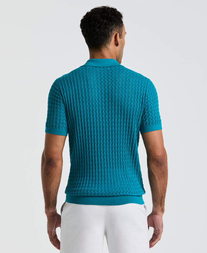 Drop Needle Textured Sweater Polo (Exotic Plume) 