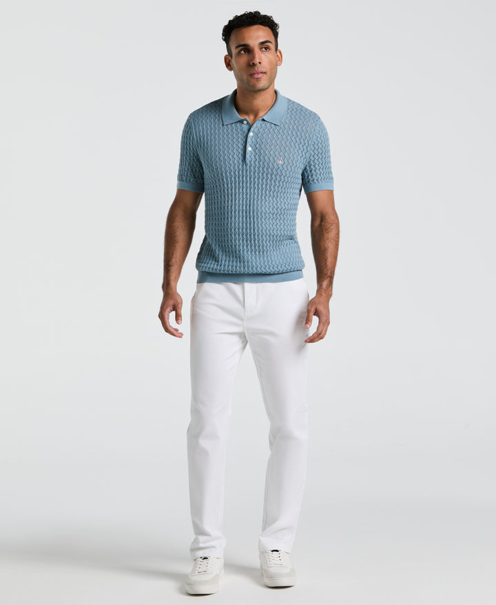 Drop Needle Textured Sweater Polo (Citadel) 