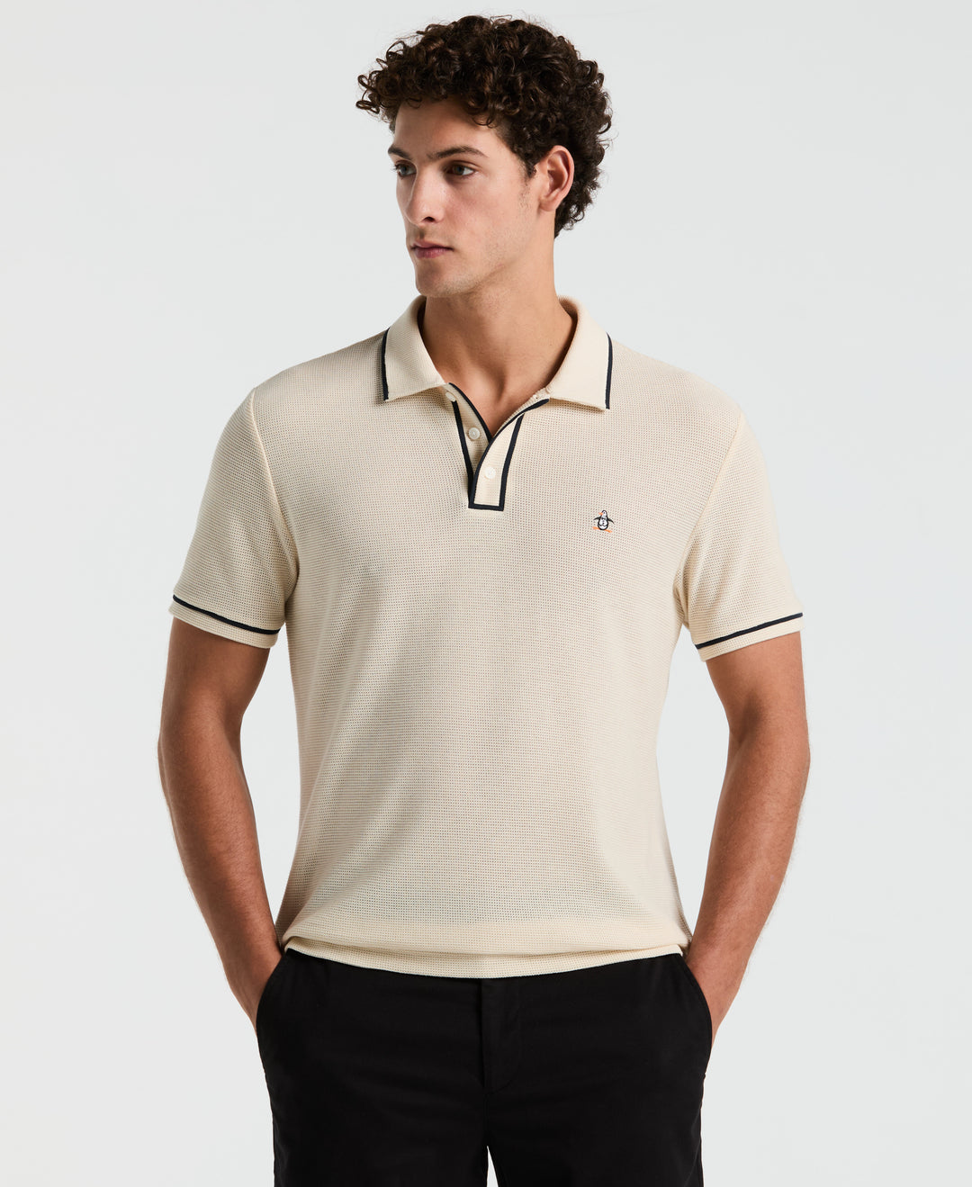 Earl Mesh Cotton Polo Shirt (Birch) 