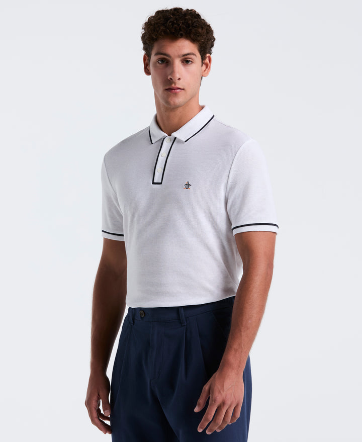 Earl Mesh Cotton Polo Shirt (Bright White) 