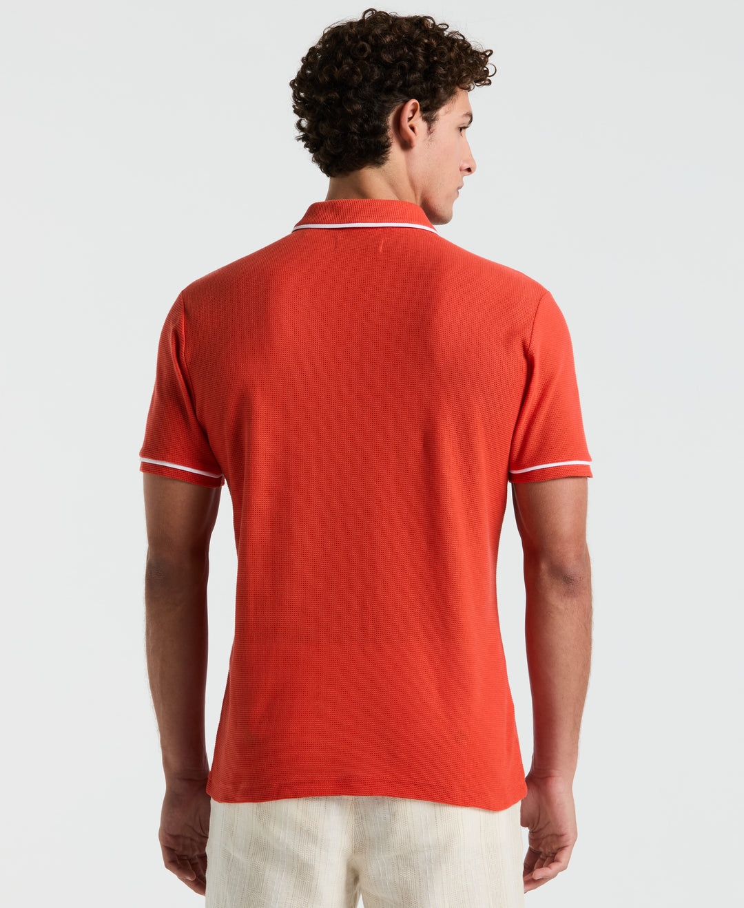 Earl Mesh Cotton Polo Shirt (Red Clay) 