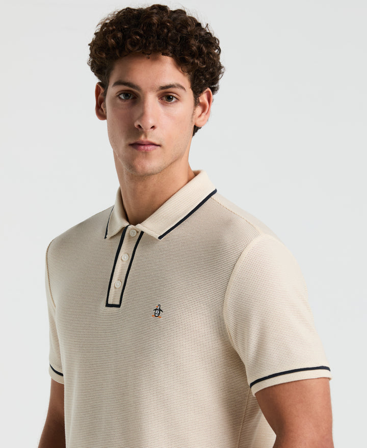 Earl Mesh Cotton Polo Shirt (Birch) 