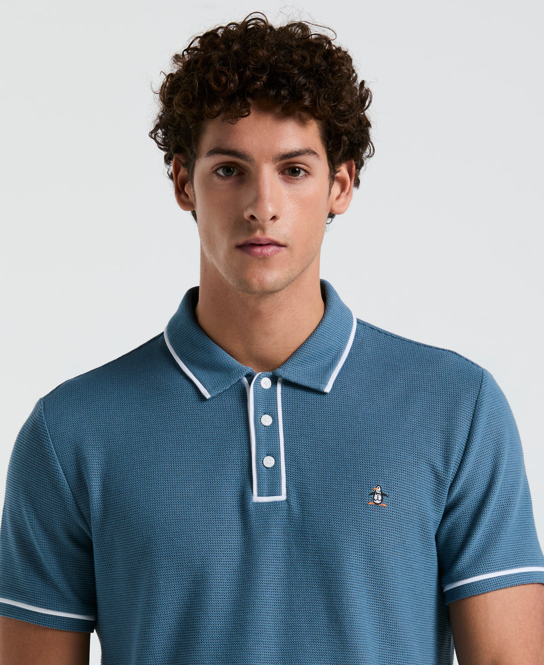 Earl Mesh Cotton Polo Shirt (Copen Blue) 