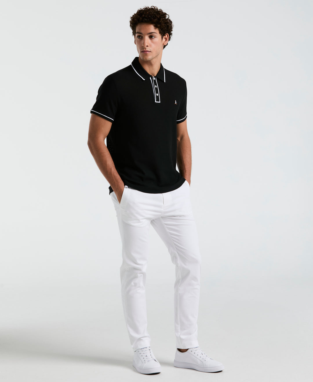 Earl Mesh Cotton Polo Shirt (True Black) 