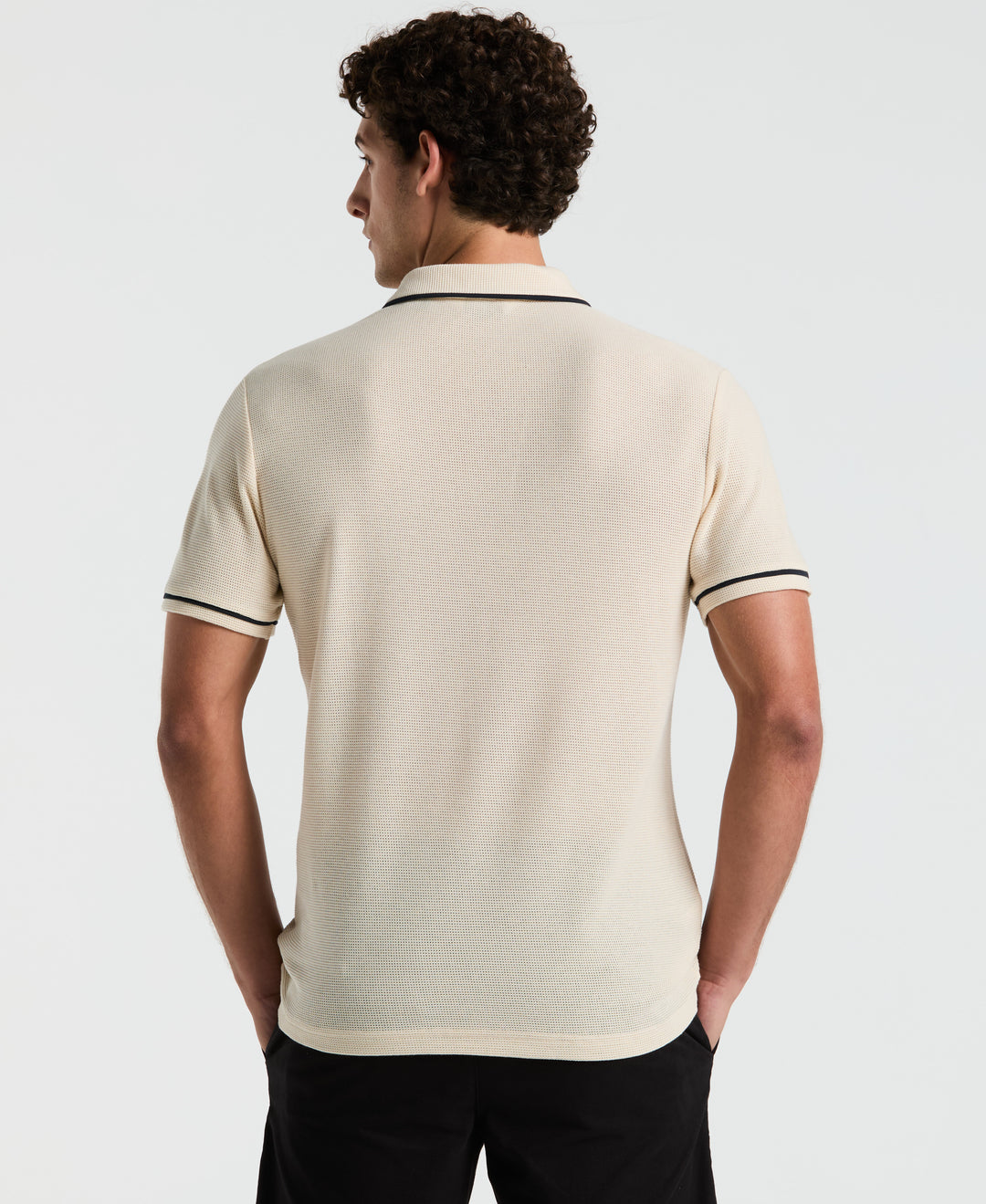 Earl Mesh Cotton Polo Shirt (Birch) 