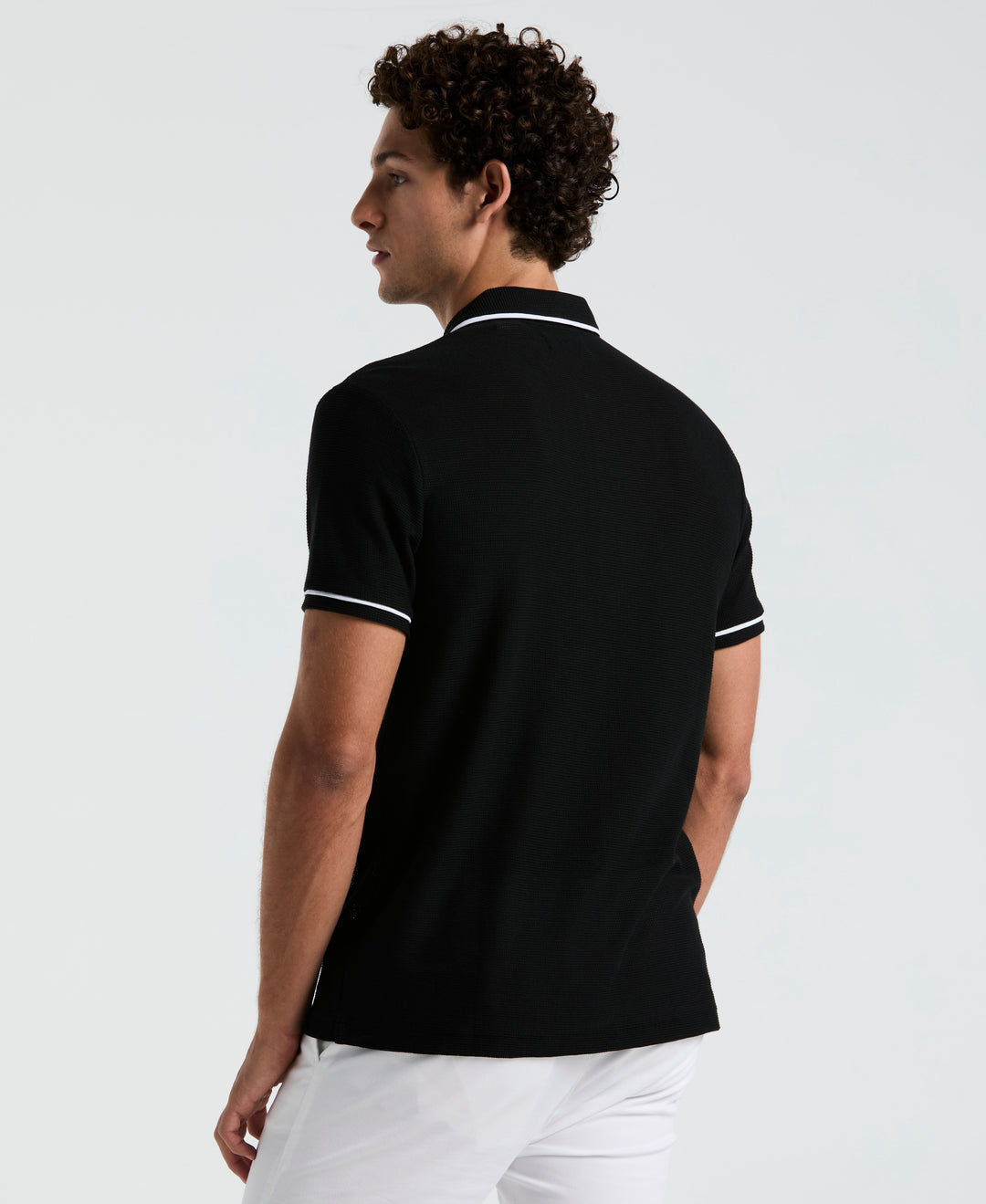 Earl Mesh Cotton Polo Shirt (True Black) 
