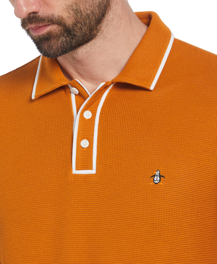 Earl Mesh Cotton Polo Shirt (Sudan Brown) 