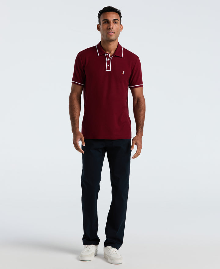 Earl Mesh Cotton Polo Shirt (Cabernet) 