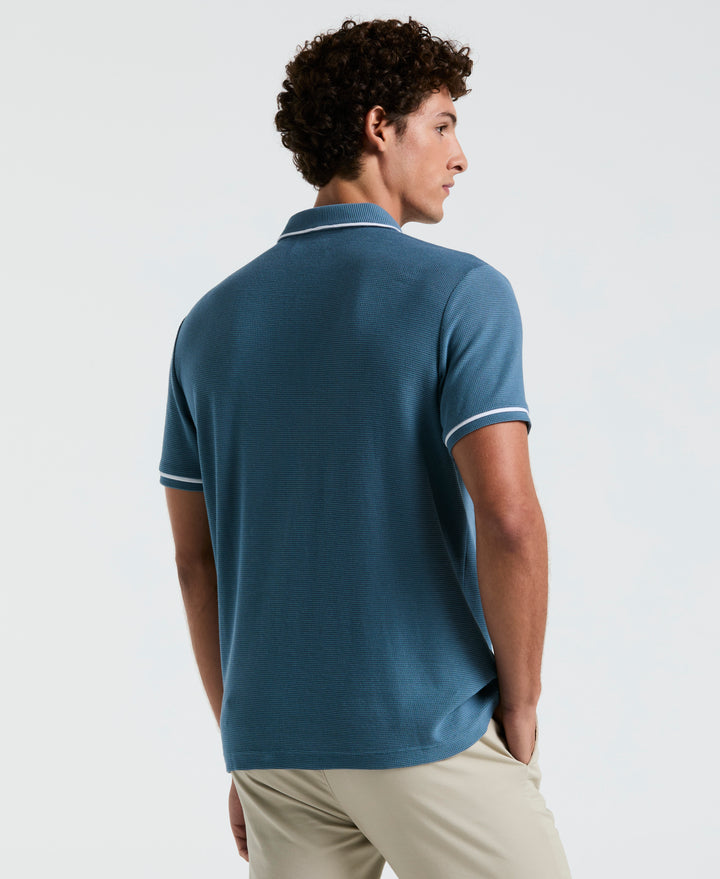 Earl Mesh Cotton Polo Shirt (Copen Blue) 