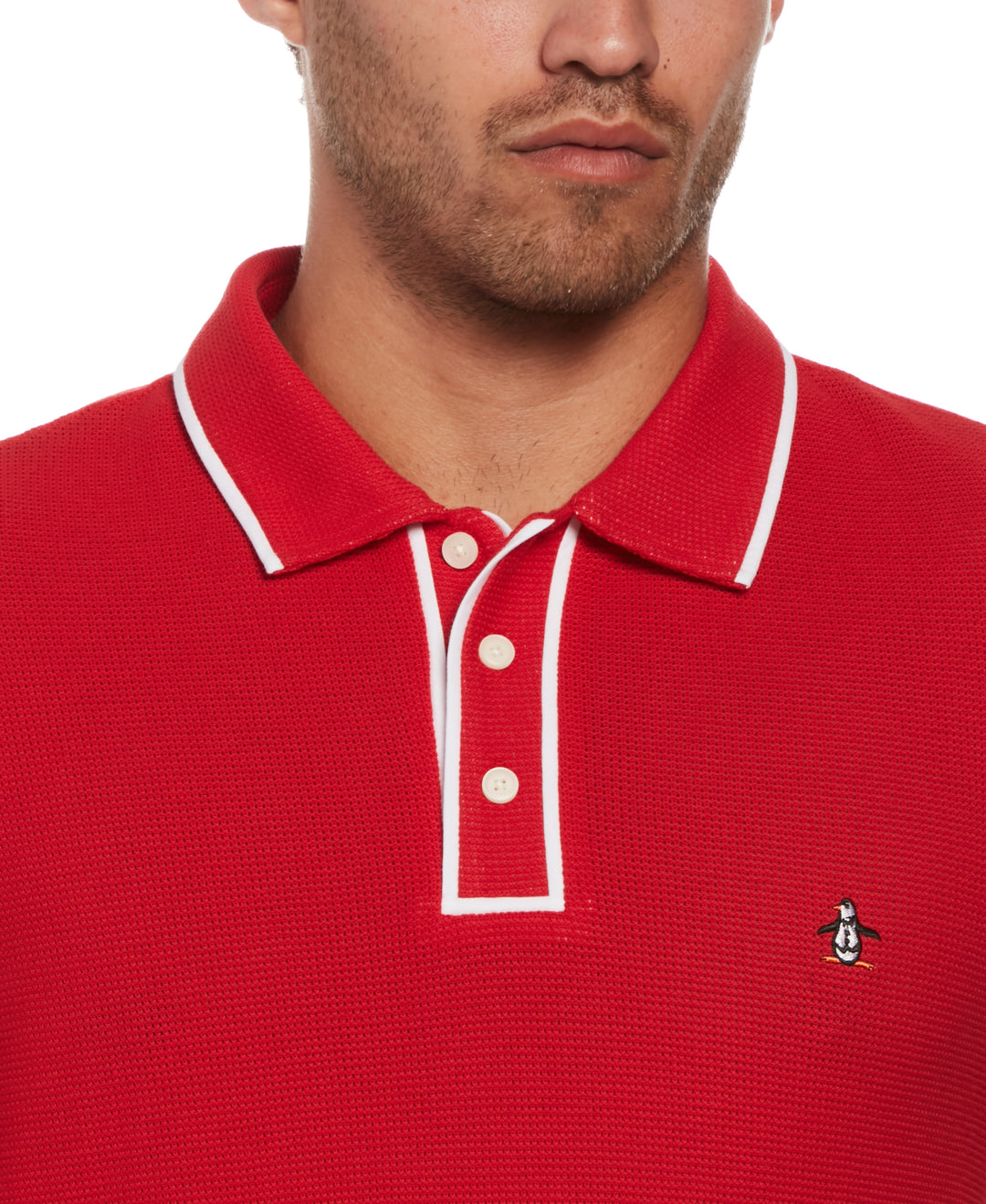Earl Mesh Cotton Polo Shirt (Salsa) 