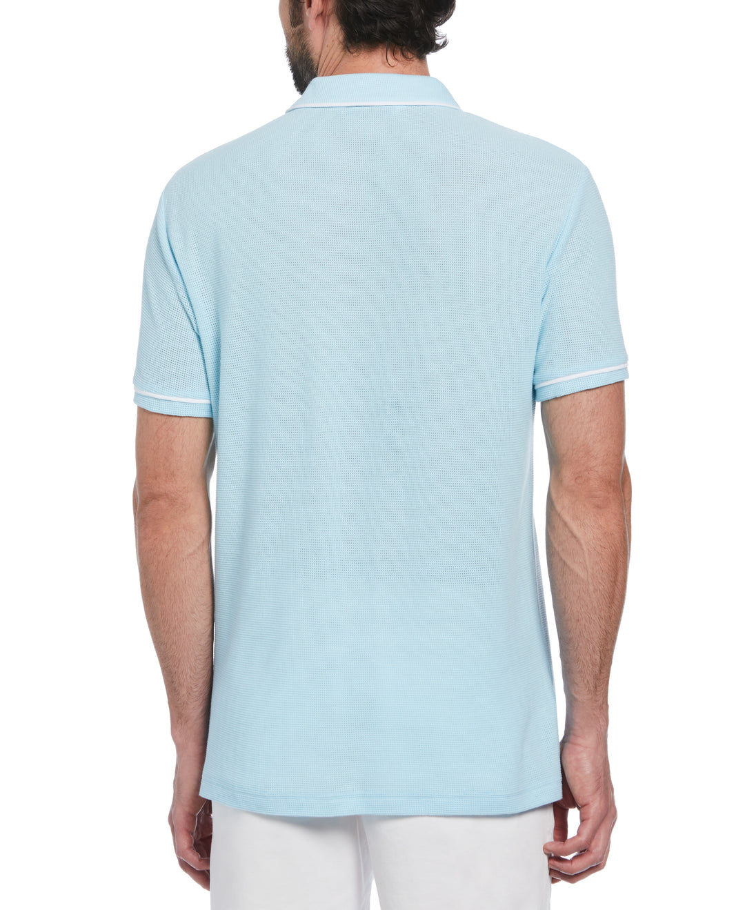 Earl Mesh Cotton Polo Shirt (Cool Blue) 