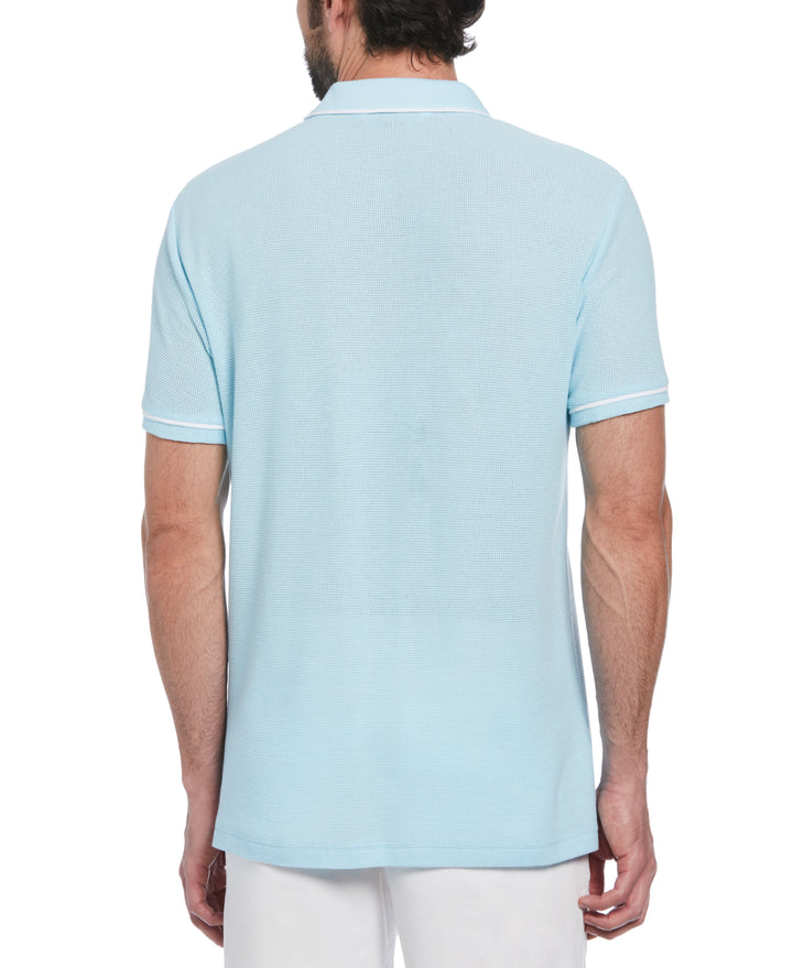 Earl Mesh Cotton Polo Shirt (Cool Blue) 