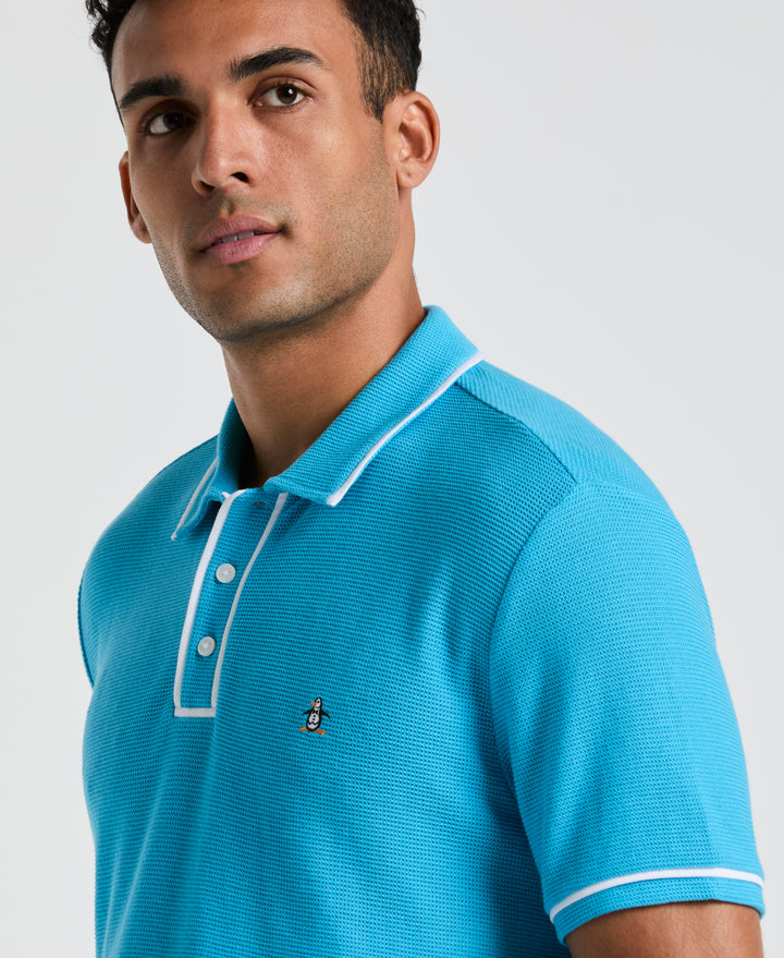 Earl Mesh Cotton Polo Shirt (Horizon Blue) 