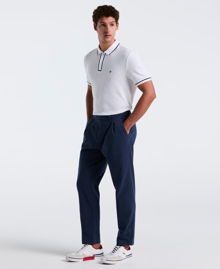 Earl Mesh Cotton Polo Shirt (Bright White) 