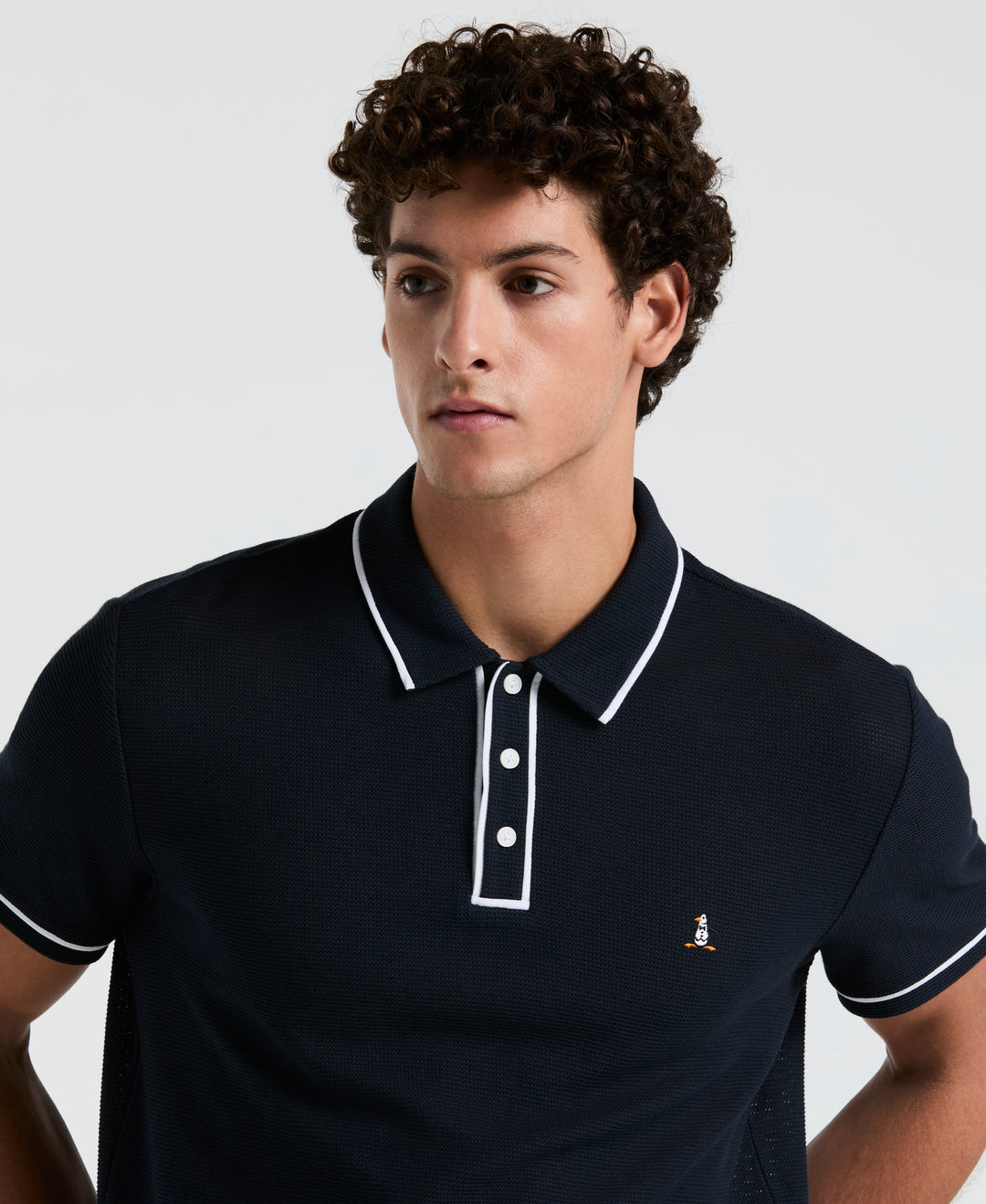 Earl Mesh Cotton Polo Shirt (Dark Sapphire) 