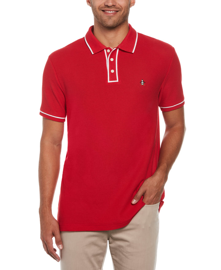 Earl Mesh Cotton Polo Shirt (Salsa) 