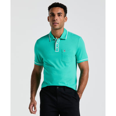 Earl Pique Short Sleeve Polo Shirt (Aqua Green) 
