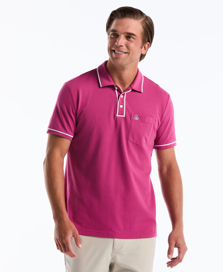 Earl Pique Short Sleeve Polo Shirt (Magenta Haze) 