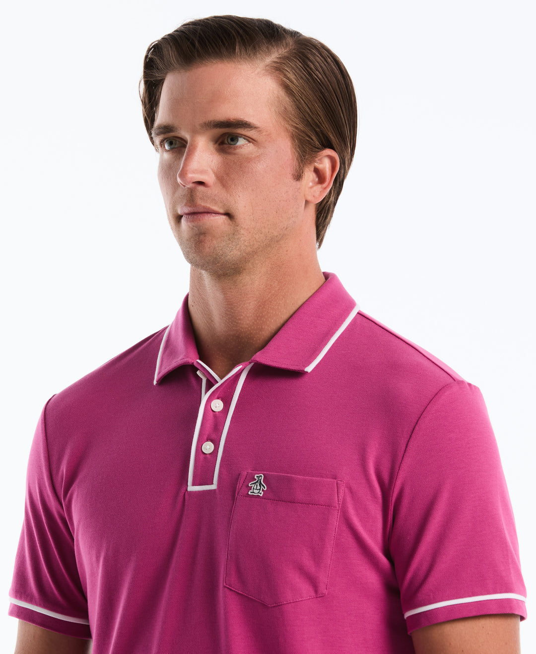 Earl Pique Short Sleeve Polo Shirt (Magenta Haze) 
