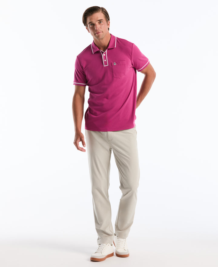 Earl Pique Short Sleeve Polo Shirt (Magenta Haze) 