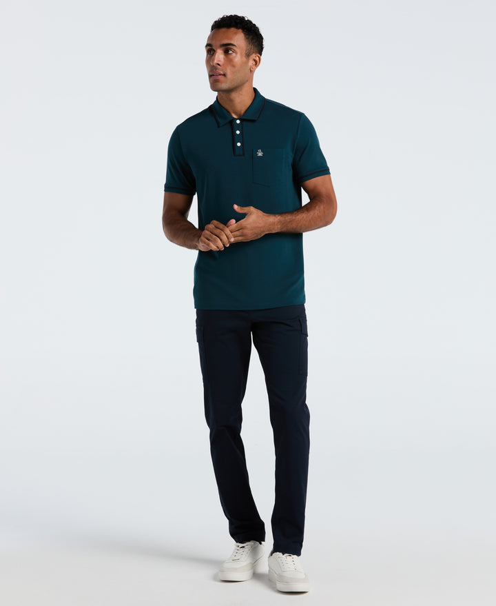 Earl Pique Short Sleeve Polo Shirt (Reflecting Pond) 