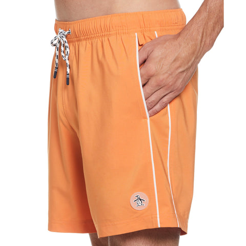 Earl Swim Short with Printed Lining (Amberglow) 