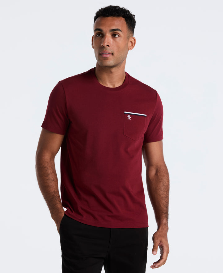 Jersey Earl Tape Tipped Pocket Tee (Cabernet) 