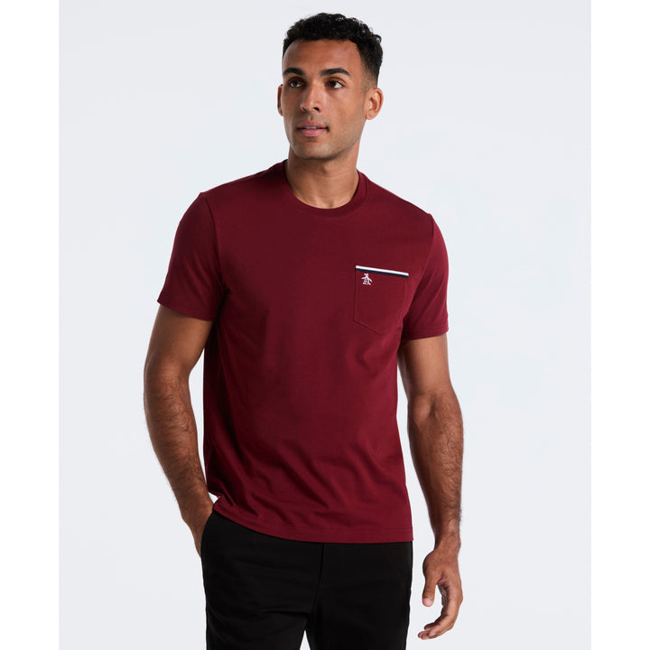 Jersey Earl Tape Tipped Pocket Tee (Cabernet) 
