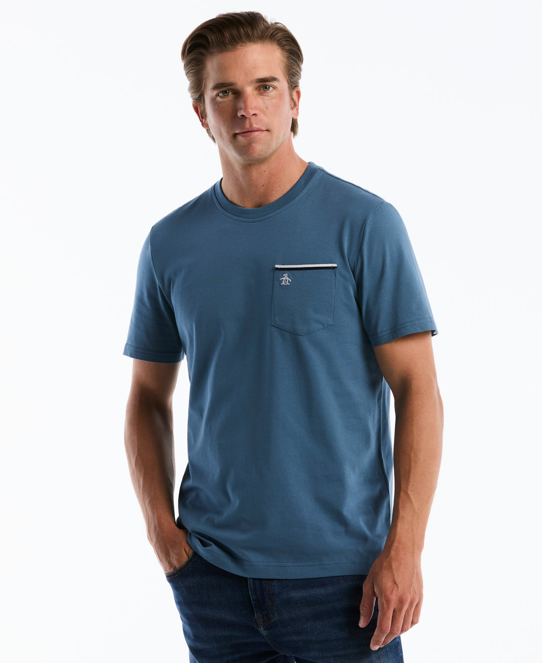 Jersey Earl Tape Tipped Pocket Tee (Copen Blue) 
