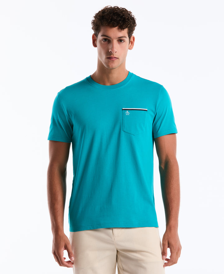 Jersey Earl Tape Tipped Pocket Tee (Lake Blue) 