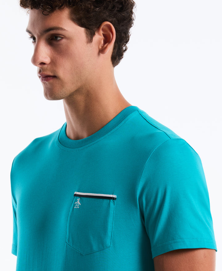 Jersey Earl Tape Tipped Pocket Tee (Lake Blue) 