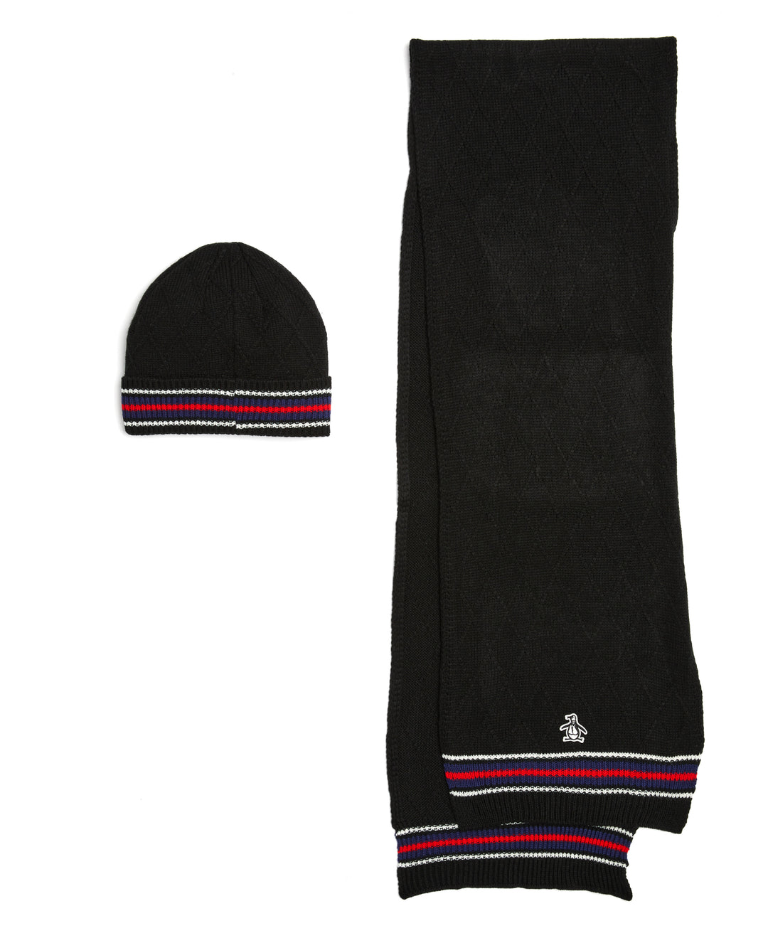 Fashion Beanie And Scarf Set (True Black) 
