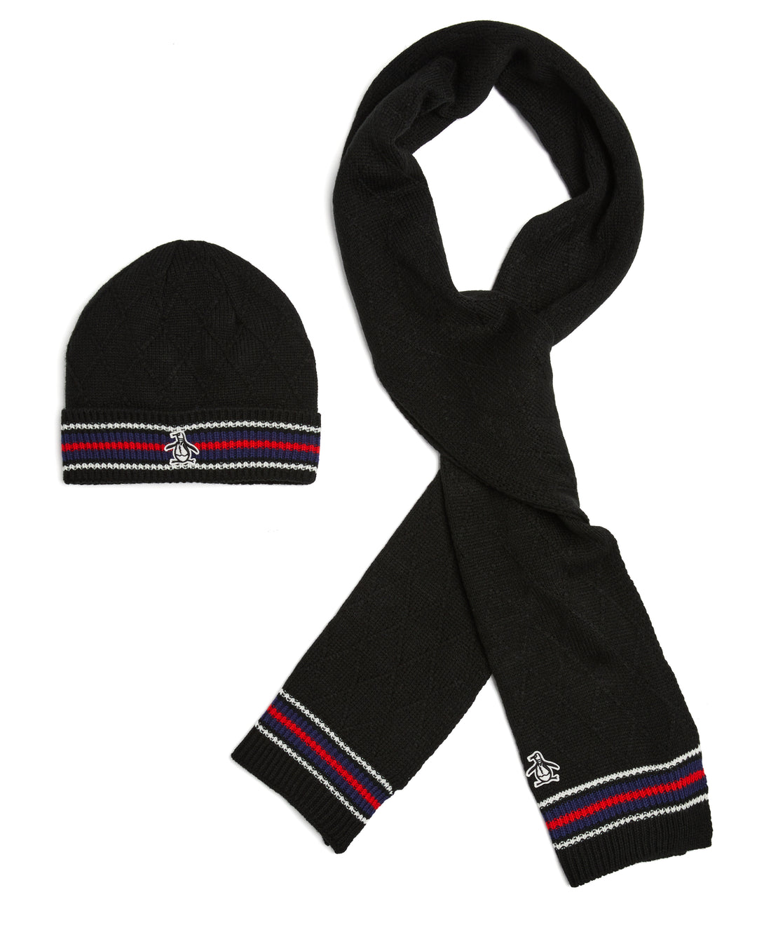 Fashion Beanie And Scarf Set (True Black) 
