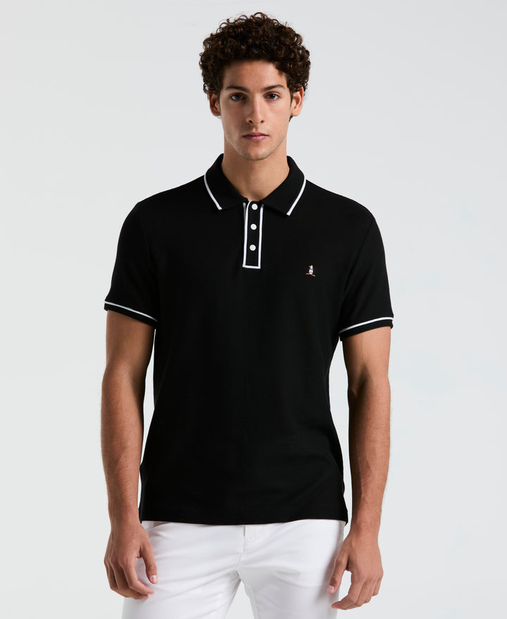 Earl Mesh Cotton Polo Shirt (True Black) 