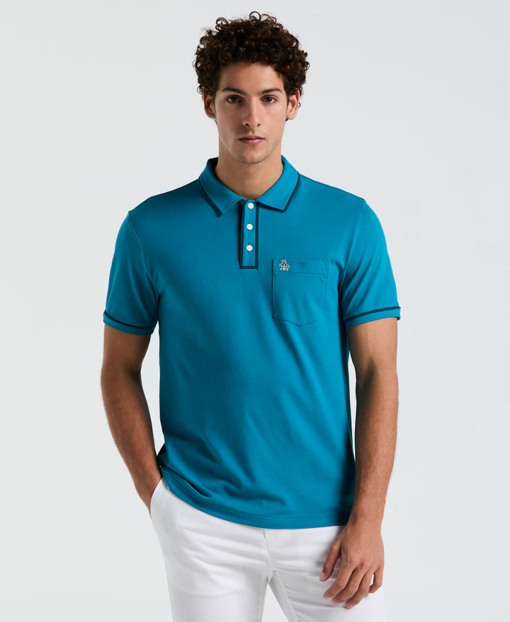 Earl Pique Short Sleeve Polo Shirt (Mosaic Blue) 