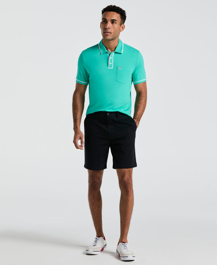 Earl Pique Short Sleeve Polo Shirt (Aqua Green) 