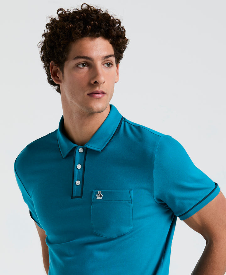 Earl Pique Short Sleeve Polo Shirt (Mosaic Blue) 