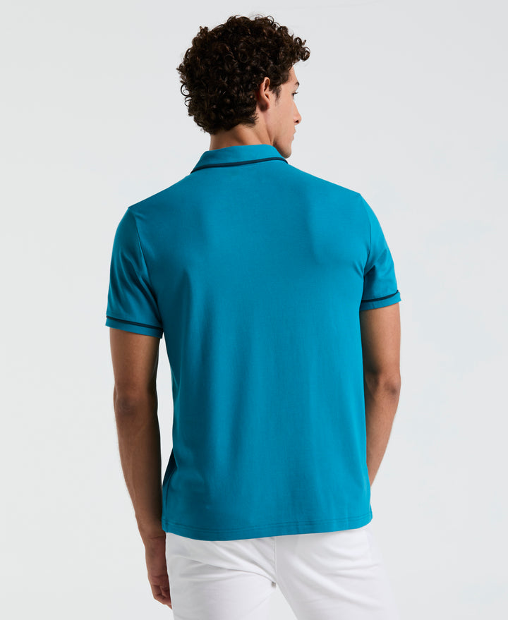 Earl Pique Short Sleeve Polo Shirt (Mosaic Blue) 