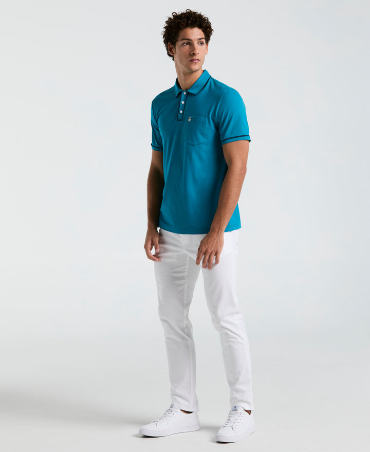 Earl Pique Short Sleeve Polo Shirt (Mosaic Blue) 