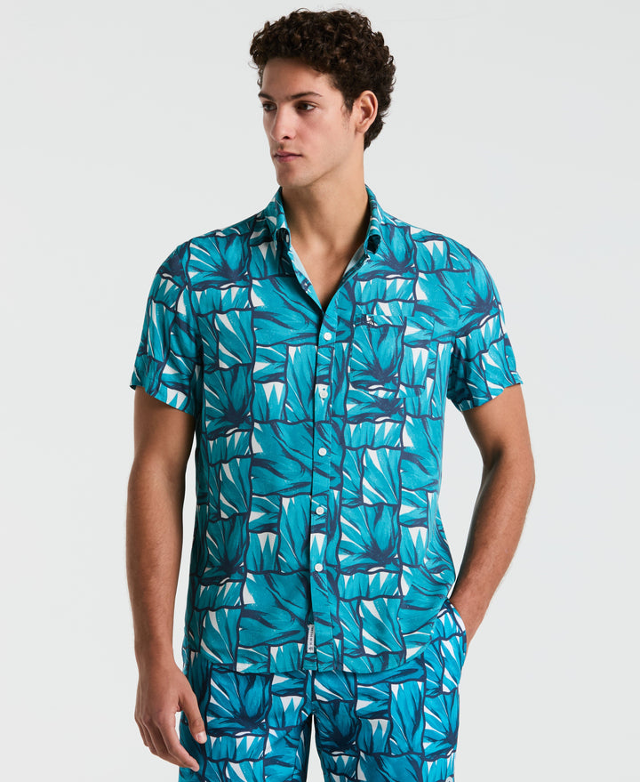 EcoVero™ Agave Tiles Print Shirt-Shirts-Exotic Plume-XS-Original Penguin