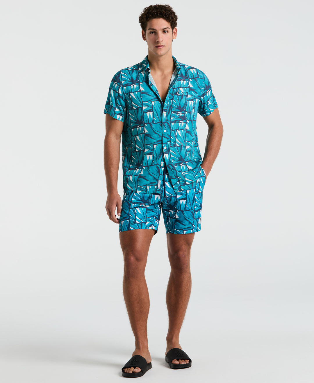 agave shirts EcoVero™ Agave Tiles Print Shirt – Original Penguin US