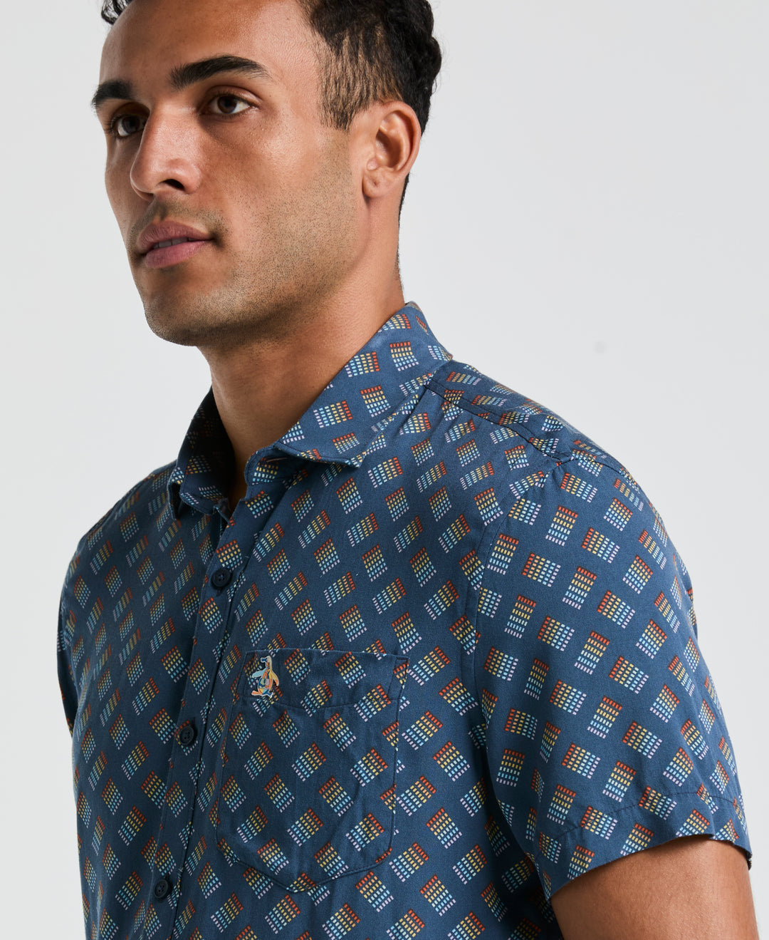 EcoVero Pride All-Over Tossed Stripe Shirt (Sargasso Sea) 