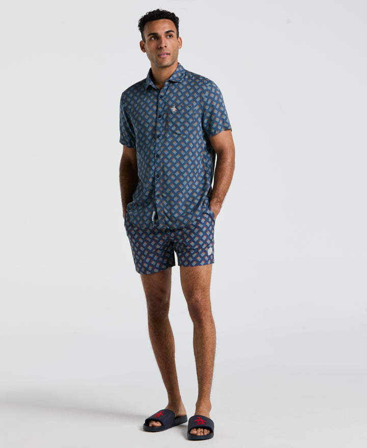 EcoVero Pride All-Over Tossed Stripe Shirt (Sargasso Sea) 