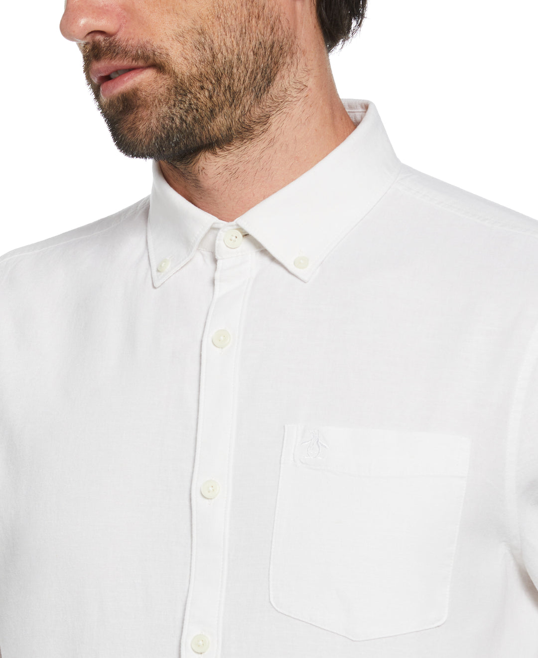 Linen EcoVero™ Blend Shirt (Bright White) 