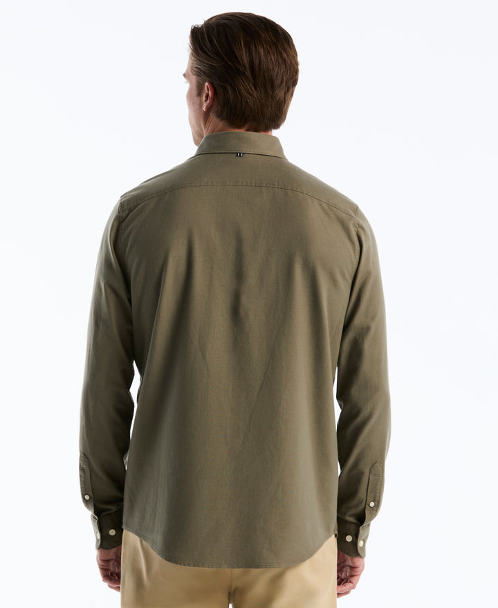 EcoVero Oxford Stretch Long Sleeve Shirt (Dusty Olive) 