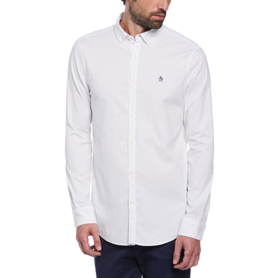 EcoVero Oxford Stretch Long Sleeve Shirt (Bright White) 