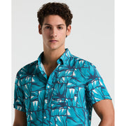 Eco Allover Print Agave Tiles Short Sleeve Shirt (Exotic Plume) 