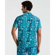 Eco Allover Print Agave Tiles Short Sleeve Shirt (Exotic Plume) 
