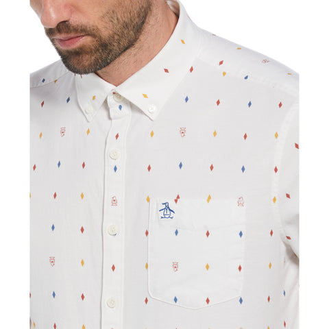 EcoVero™ Blend Diamond Pete Print Shirt (Bright White) 